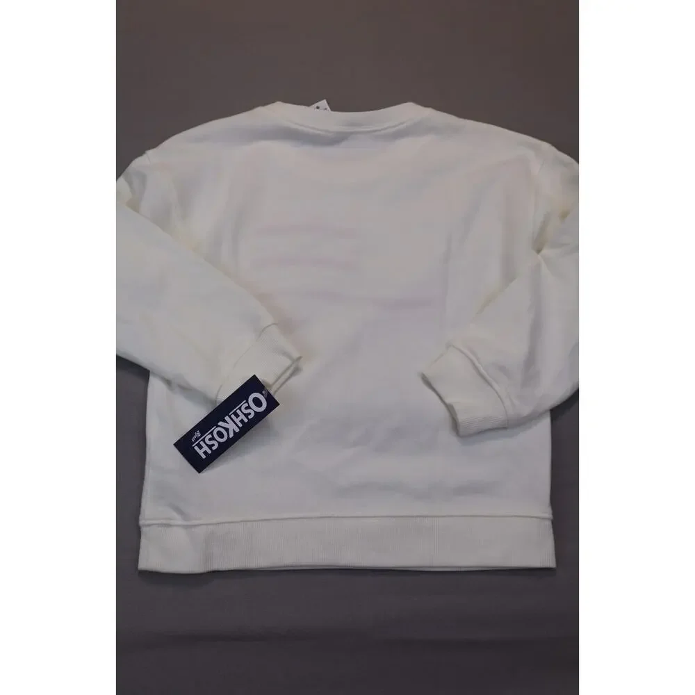 NEW Oshkosh B'gosh Girl Cream American Flag USA 4th of July Sweatshirt 4T